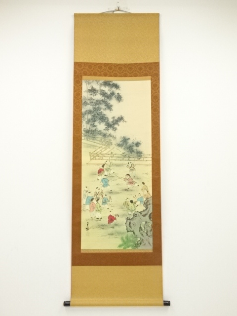 JAPANESE HANGING SCROLL / HAND PAINTED / KIDS